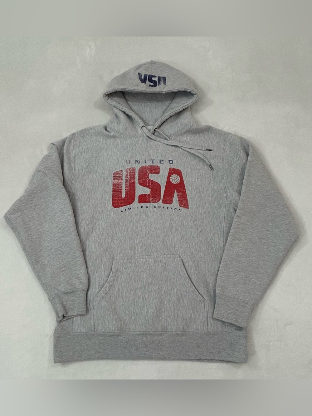 USA Lucky Dog Volleyball Limited Edition Gray Pullover Hoodie Sweatshirt Men’s L